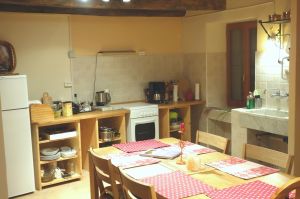 Diese Küche ist so gross, dass alle darin Platz finden - Eltern, Kinder, Freunde, Hunde und Katzen, unter anderem